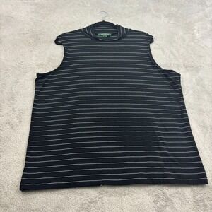 LRL Lauren Ralph Lauren Mock Neck Top‎ Womens 2X Black Stripe Preppy Old Money